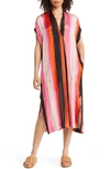 Masai Copenhagen Olivian Stripe Shift Dress In Tigerlily