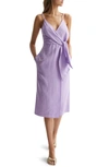 Reiss Esme Linen Dress In Lilac