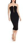 Dress The Population Erica Strapless Cocktail Sheath Dress In Black