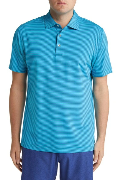 Peter Millar Hales Stripe Performance Polo In Starboard Blue