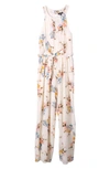 ZUNIE FLORAL BURNOUT CHIFFON JUMPSUIT