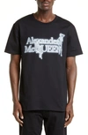 Alexander Mcqueen Skull Lettering Logo Printed Cotton T-shirt In Black/ White