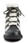 Sorel Explorer Ii Joan Insulated Lace-up Boot In Black Sea Salt