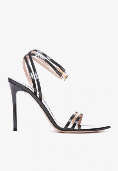 Gianvito Rossi 110 Pointed-toe Leather Sandals In Black