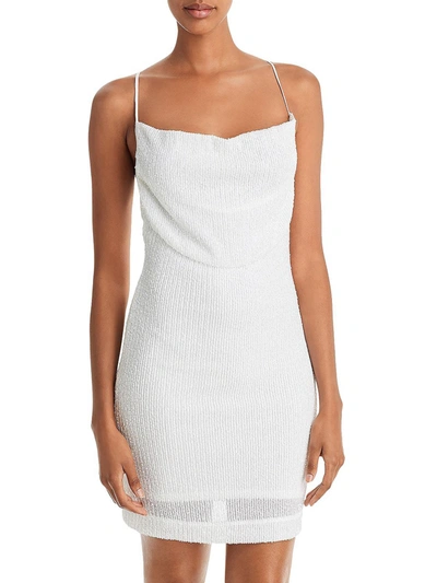 Bardot Womens Sequined Above Knee Mini Dress In White