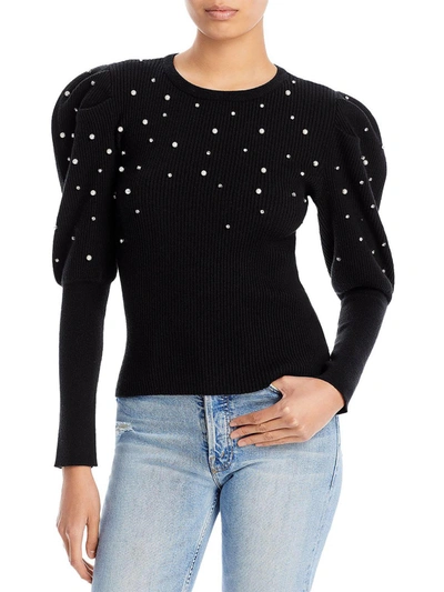 Jonathan Simkhai Womens Embellished Crewneck Pullover Sweater In Black