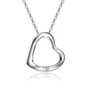 RACHEL GLAUBER RA WHITE GOLD PLATED HEART PENDANT NECKLACE