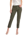 Theory Treeca Good Linen Cropped Pull-on Ankle Pants In Green