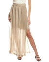 Brunello Cucinelli Layered Pleated Maxi Skirt In Multi