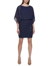 JESSICA HOWARD PETITES WOMENS CHIFFON CAPE-SLEEVES COCKTAIL AND PARTY DRESS