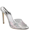 Paris Texas Crystal-embellished High-heel Mules In Silver