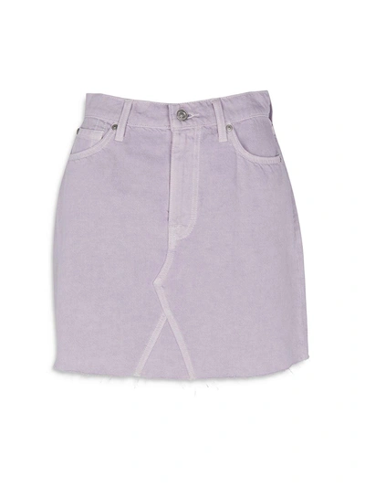 7 For All Mankind Womens Denim Raw Hem Denim Skirt In Purple