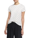 ALEXANDER WANG T SHORT-SLEEVE CREWNECK COTTON TEE, WHITE/BLACK,PROD128840193