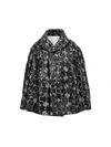 Comme Des Garçons Lace Detailed Jacket In White/black