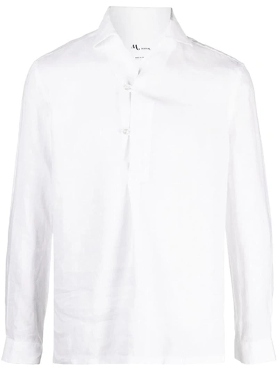 Doppiaa Long-sleeve Linen Shirt In White