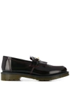 Dr. Martens' Adrian Snaffle Smooth Leather Kiltie Loafers Shoes In Red