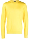 Drumohr Man Sweater Ocher Size 44 Lambswool In Yellow