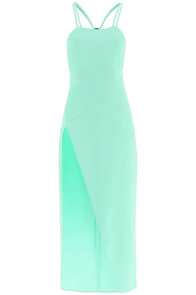 Attico Strappy Midi Dress In Green