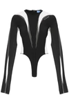 MUGLER LONG SLEEVE ILLUSION BODYSUIT