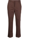 Incotex Straight Trousers With Belt Loops And Back Pockets In Brown