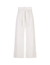 Max Mara Albore Stretch Cotton Crop Flare Trousers In White