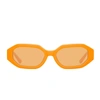 Attico Irene Squared Acetate Sunglasses In Orange