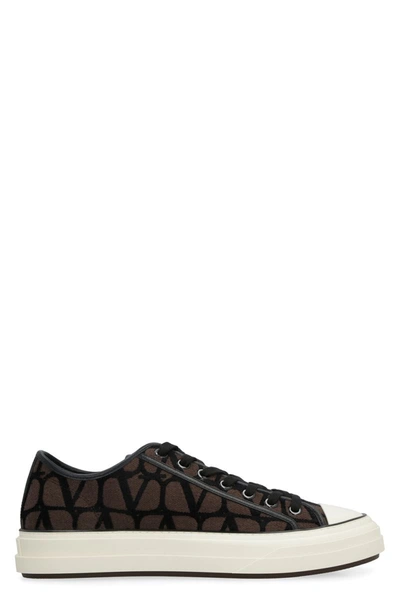 Valentino Garavani Valentino  - Totaloop Fabric Low-top Sneakers In Beige,black