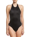 NORMA KAMALI SISTER CHUCK CUTOUT-BACK ONE-PIECE SWIMSUIT, BLACK,PROD124940017