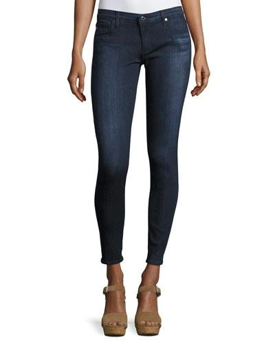 Ag Low Rise Ankle Legging Skinny Jeans In Dark Blue In Coal Grey