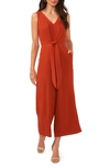 VINCE CAMUTO TIE FRONT WIDE LEG JUMPSUIT