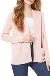 Jones New York Womens Sutton Ribbed Scoop Neck Tank Top Long Sleeve Side Vent Cardigan In Rose