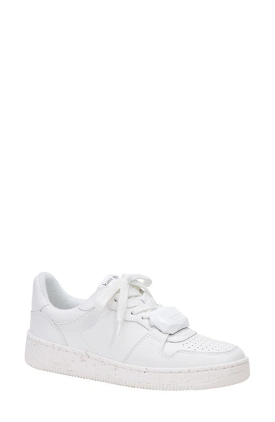 Kate Spade Bolt Gem Leather Flatform Trainers In Optic White