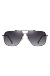 Fifth & Ninth East 62mm Polarized Aviator Sunglasses In Black/ Black