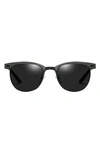 Fifth & Ninth Knox 51mm Polarized Round Sunglasses In Black/ Black