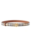 Burberry Vintage-check Print Belt In Vcheck / L Gold