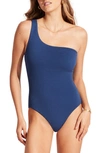 SEAFOLLY SEA DIVE ONE-SHOULDER ONE-PIECE SWIMSUIT