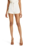 JACQUEMUS AREIA HIGH WAIST CUTOUT LINEN BLEND SHORTS