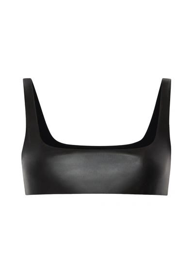 Lapointe Faux-leather Bra Top In Black