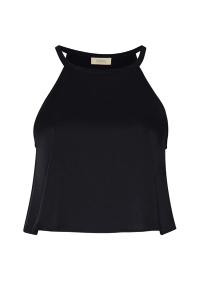 Lapointe Satin Cropped Cami In Black