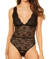 Cosabella Never Say Never Plunging Teddy Bodysuit In Black