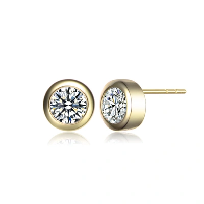 Rachel Glauber Ra 14k Gold Plated Cubic Zirconia Sud Earrings In Silver