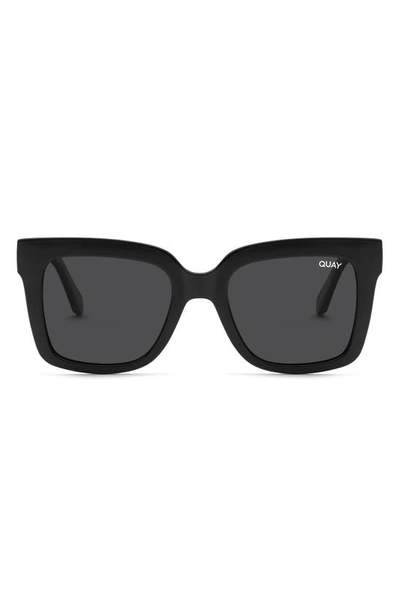 Quay Icy 52mm Square Polarized Sunglasses In Black/ Black Polarized