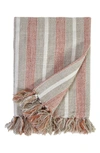 Pom Pom At Home Montecito Striped Throw Blanket In Terra Cotta/natural