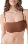 True & Co. Convertible Bandeau Bra In Cocoa