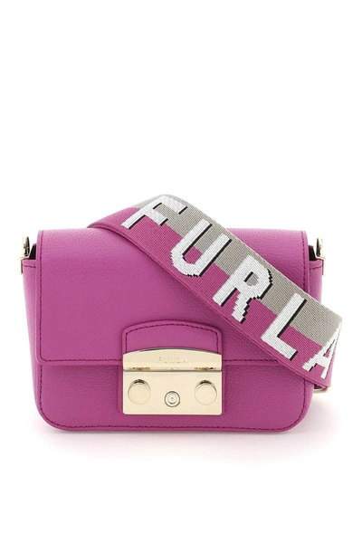 Furla Metropolis 迷你皮质斜挎包 In Purple