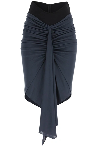 Alaïa Alaia Asymmetric Hem Draped Jersey Skirt In Grey