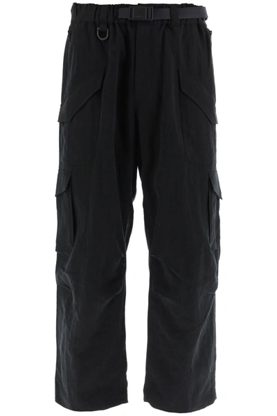 Y-3 Belted Cargo Trousers In Black