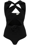 Magda Butrym Cut-out Bodysuit With Rose Applique