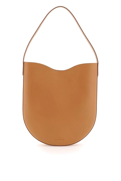 Il Bisonte Roseto Vacchetta Leather Hobo Bag In Beige,brown