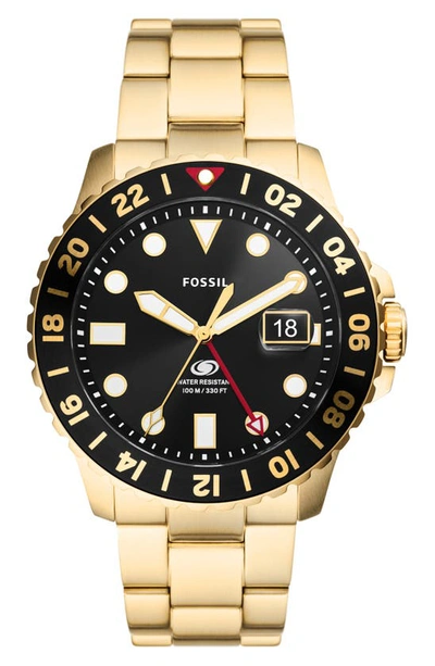 Fossil Blue Gtm 46mm Watch In Gold